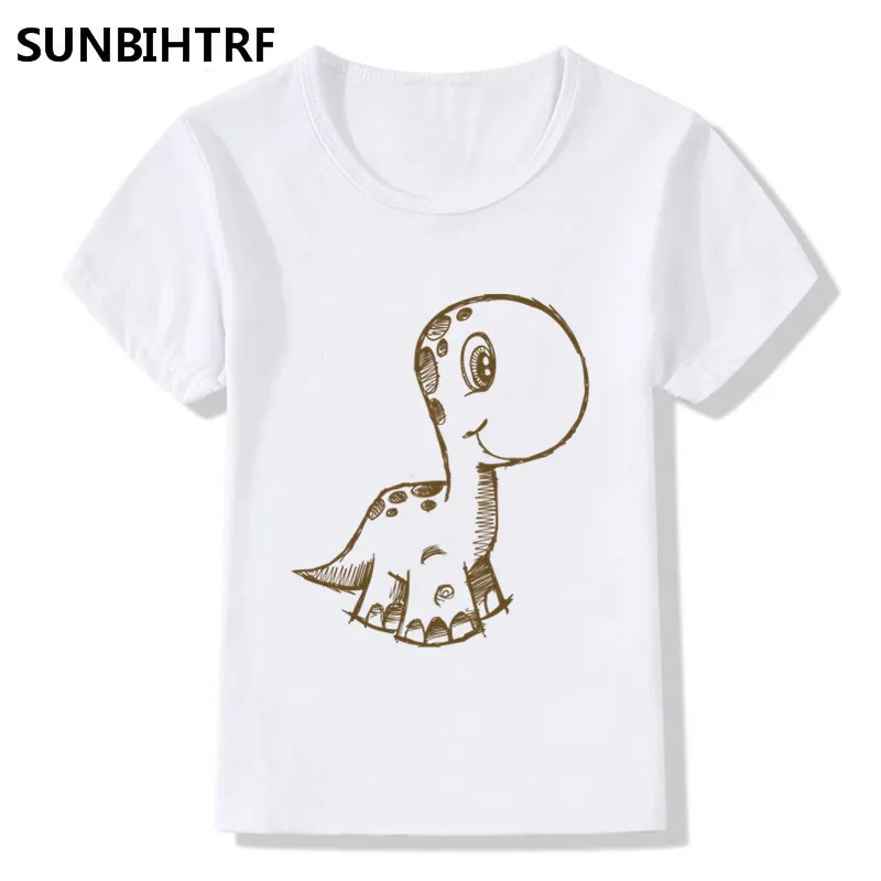 Детские Модные Милые Забавные футболки с изображением маленьких динозавров