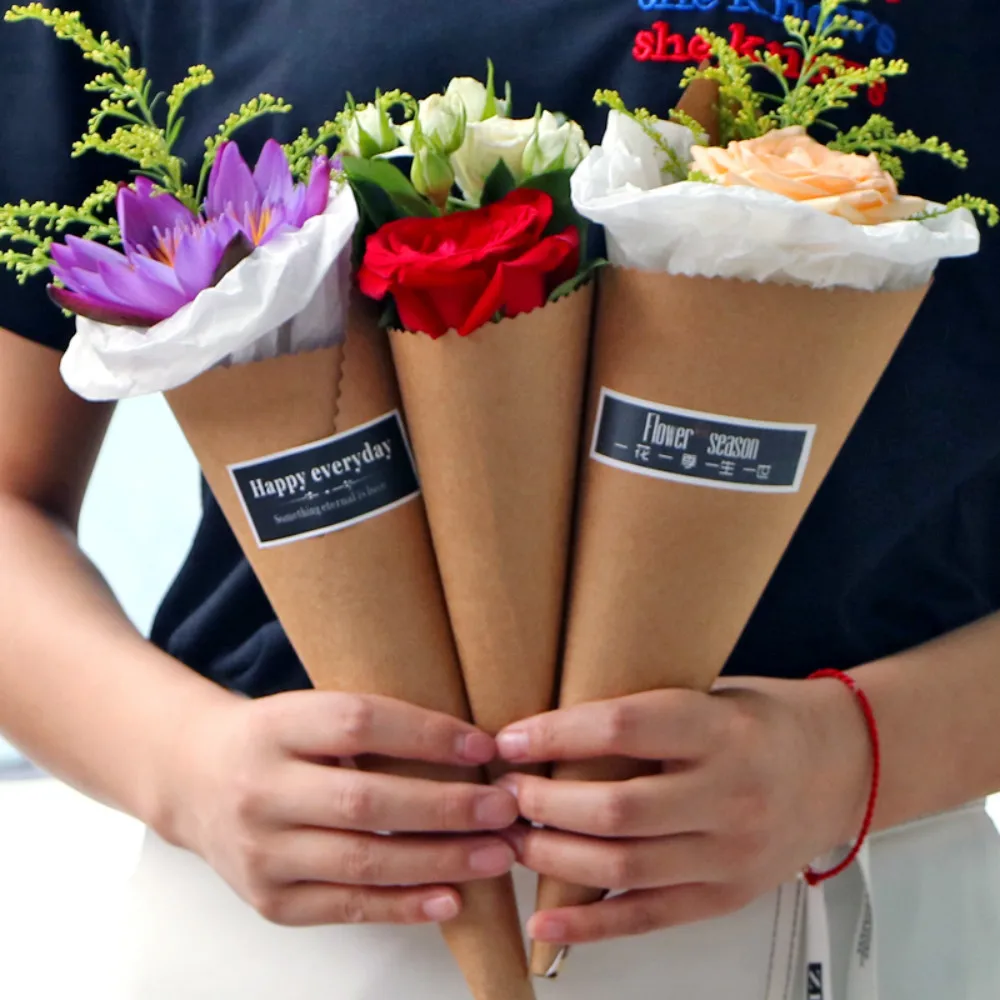 Корейская упаковочная бумага крафт бумажный подарок Сделай Сам мороженое цветок