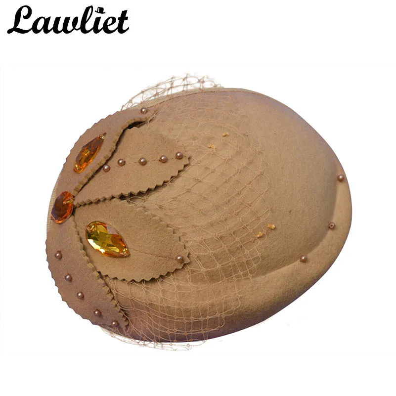 

Beautiful Noble Womens Vintage Pillbox Hats Fascinator Wool Pillbox Hat Headband Party Wedding Dancing Fedora HatsA067