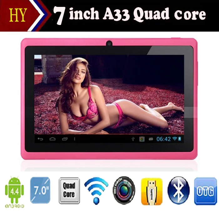 Бесплатная доставка DHL 10 шт./лот 7 дюймовый Q88 allwinner quad Core A33 android 4 2800 мАч 512 Мбит/с 8 ГБ