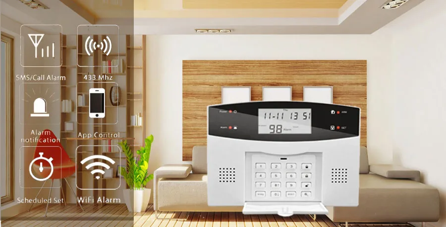 Sgooway Wifi GSM PSTN сигнализация Беспроводная и Проводная детекторы сигнализация Умный дом релейный выход приложение английский/русский/испанский/французский