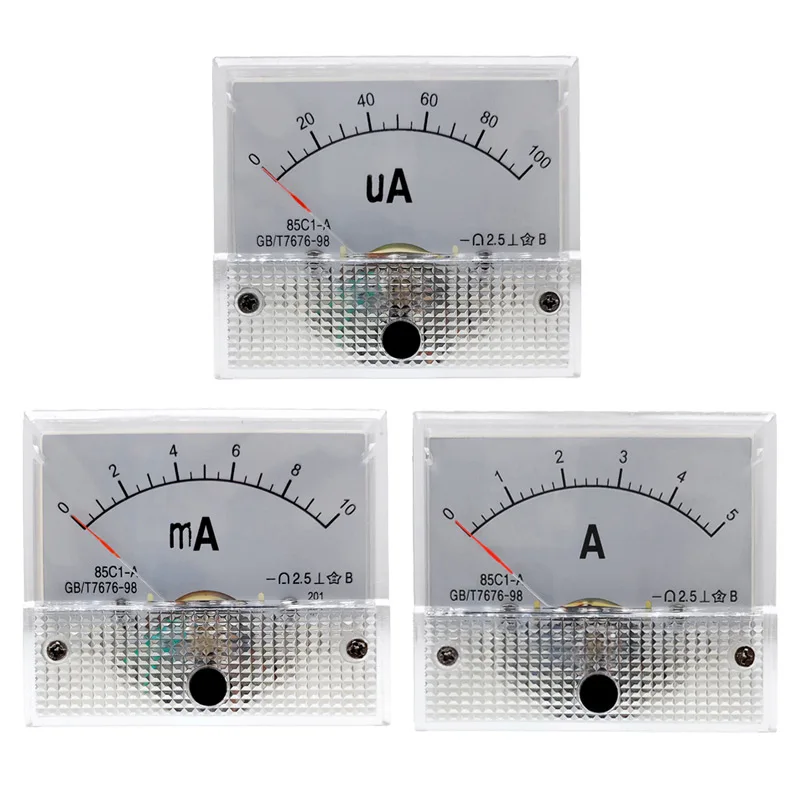 

85C1 Ammeter dc Analog Current Meter Panel Mechanical Pointer Type 1/5/10/20/30/50/100/200/300/500mA A