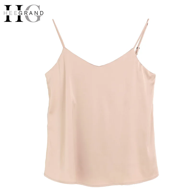 HEE GRAND/Шелковый топ с бретелькой на шее Женская сорочка 2018 летний стильный