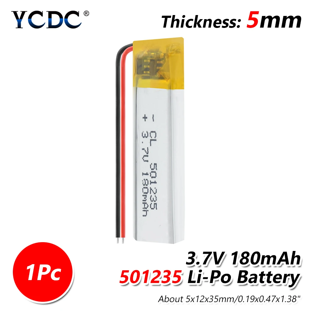 1/2/4 шт. Перезаряжаемые 3,7 V 180mAh 501235 литий-ионная литий-полимерный аккумулятор полимерные батареи 501235 180 мАч наушники MP3 клетки