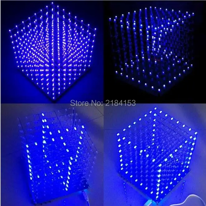 Бесплатная доставка по заводской цене! 8x8x8 светодиодный 3D светильник квадратный