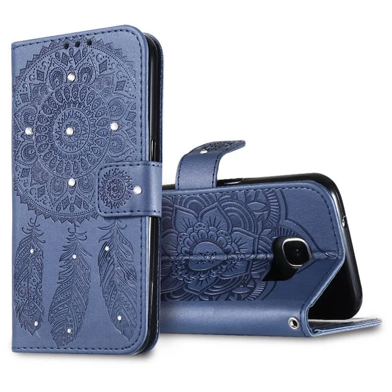 SEXY Kisscase чехол для iPhone X 8 7 6 6 S plus 5 5S Флип кожаный колокольчик чехол для Samsung Galaxy S8 плюс S6 S7 края блеск ракушками задней крышки чехол на айфон X 8 6 7 6s Plus 5 5s se чехол для теле - Цвет: Dark Blue