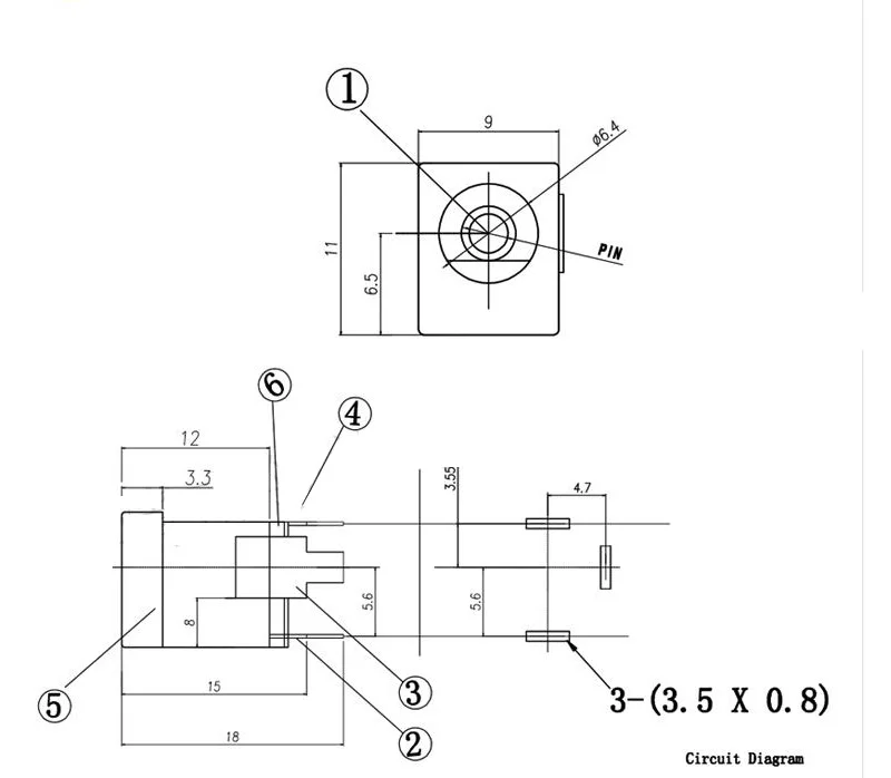 100 шт./лот DC-013A розетка DC гнездо DIP переключатель штырь 2,0 мм