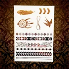 1 шт., Эротичные перья для макияжа, Блестящие Татуировки, золотые металлические Временные татуировки, наклейки HYH48, боди-арт, съемные тату для селфи, татуировки