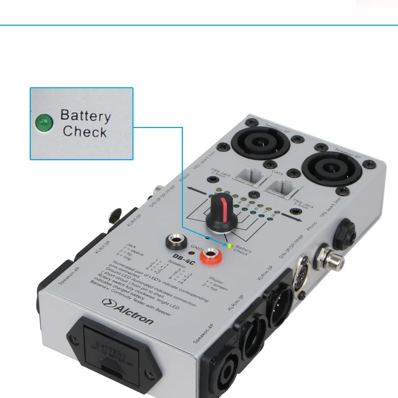 Alctron DB-4C ТРС XLR RCA 1/" 1/8" 2/4/8 Pin Speakon телефон CAT5 аудио детектор сетевой кабель Тесты er Тесты инструмент