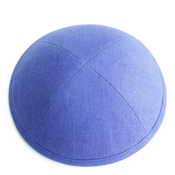 Синий Льняные kippot еврейские Yarmulke Kippah Kippot 17 см Череп шапки для мероприятий с вышивкой - Цвет: Синий