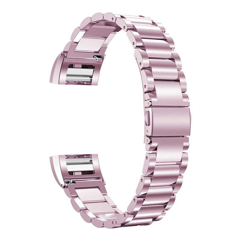 Rose Pink Металлический ремешок Correa для Fitbit Charge 2 браслет спортивные часы ремешок из нержавеющей стали для Fit Bit Charge 2 Band аксессуары - Цвет: Rose Pink