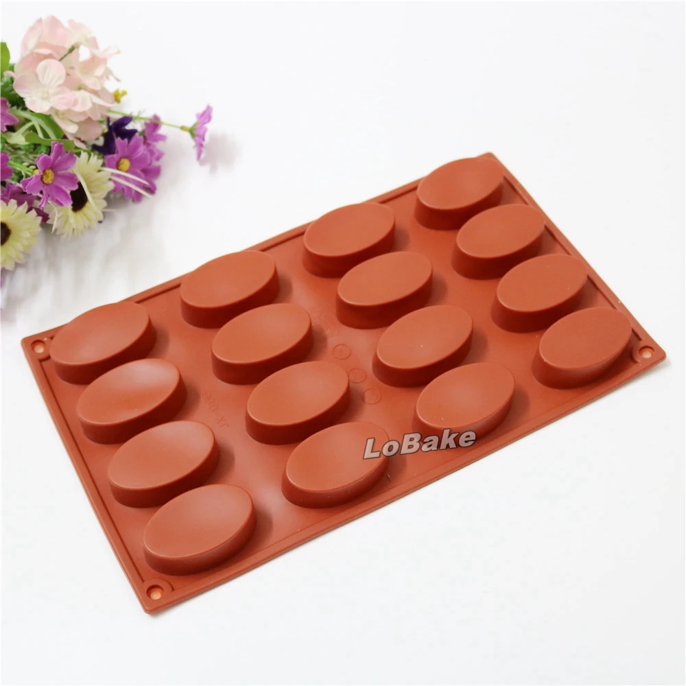 

Newest 16 cavities oval shape silicone cake moulds dessert chocolate pops biscuit bakery DIY ice cube soap pastry mold supplies