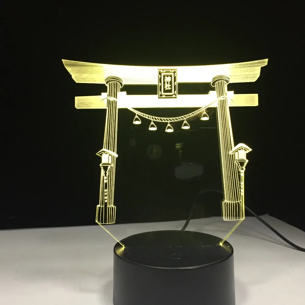 Японский Храм тороро USB 3D светодиодный ночной Светильник многоцветный RGB