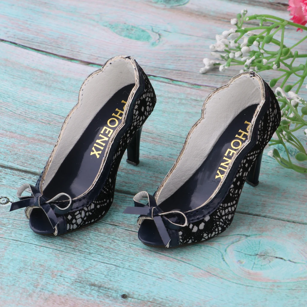 Модные Туфли-сандалии с открытым носком на высоком каблуке для шарнирных кукол 1/3