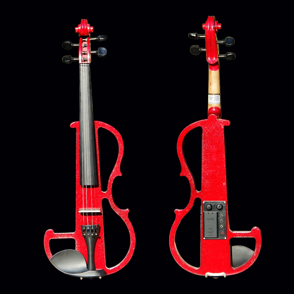 Темно красный Жесткий Чехол для скрипки 4/4 электрическая скрипка ручной работы с