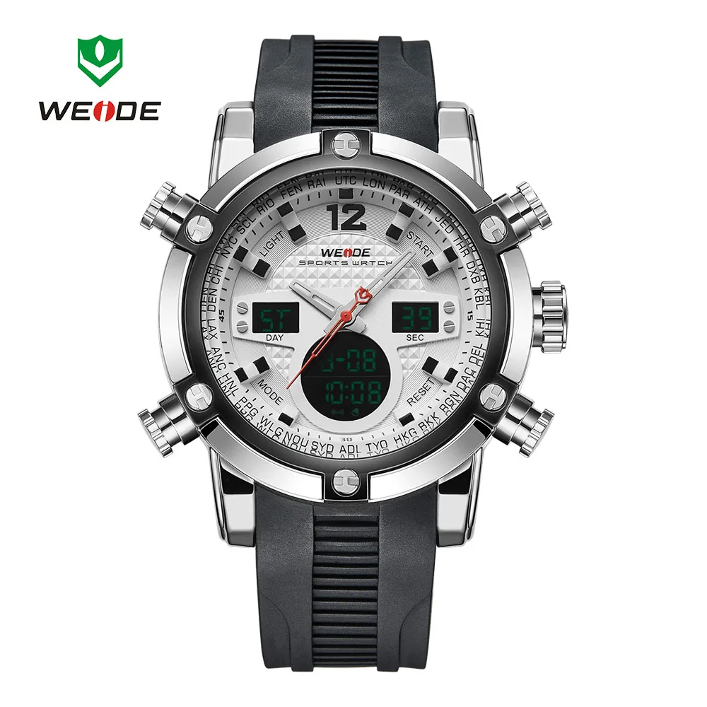 Роскошные часы 30 м Водонепроницаемость ЖК-дисплей кварц мужской Relogio секундомер