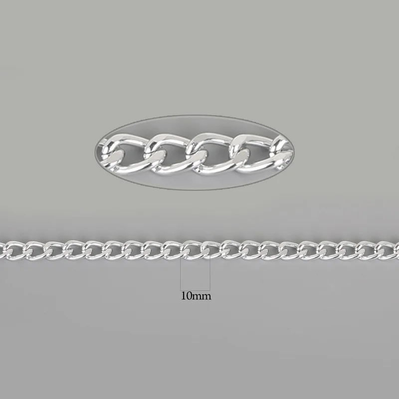 3 метра/лот 10x7мм Серебряная/Золотая Алюминиевая Цепочка Оптом для Изготовления Украшений Из DIY Материалов Находки