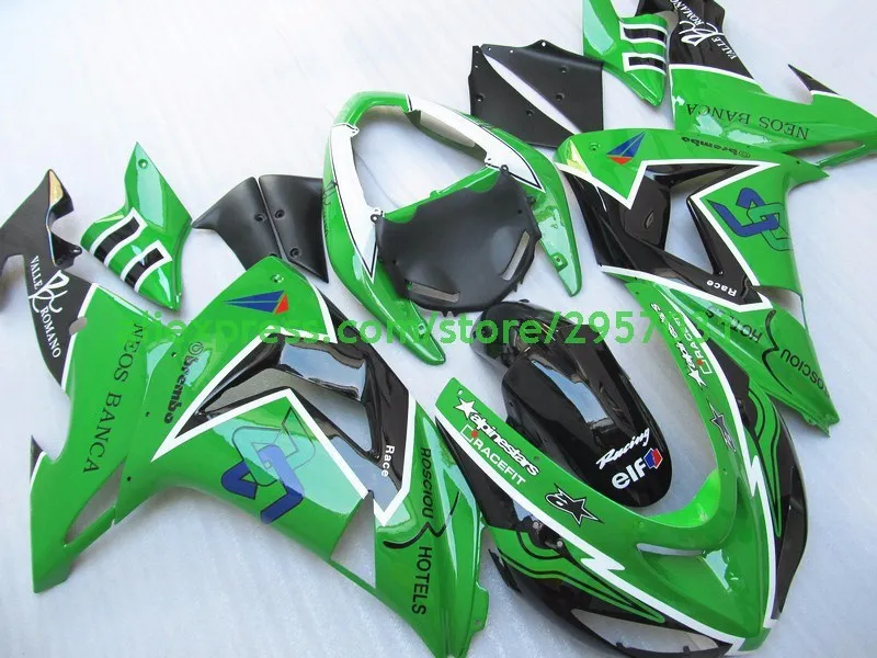 Бесплатные Винты + подарки для Kawasaki Ninja Зеленый Черный A34324 ZX10R 2006 2007 06 07 ZX 10R ABS