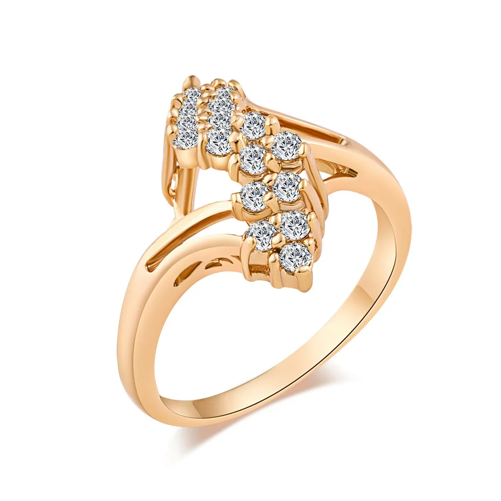 Xiroho золото Геометрия CZ Обручальные кольца для Для женщин Свадебная вечеринка