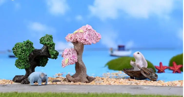 Zakka украшения 2 шт./компл. 7 см деревья миниатюры Craft Micro коттедж Пейзаж DIY смолы
