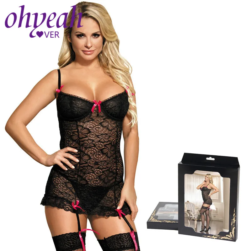 Ohyeahlover женское платье с подвязками полый эротический наряд Короткое сексуальное