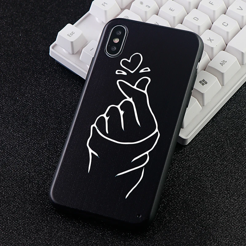 Couple Phone Cases for IPhone 6 s 7 8 Plus X XS MAX XR Love Heart Case Soft TPU Silicone Fitted Mobile Covers Accessories | Мобильные