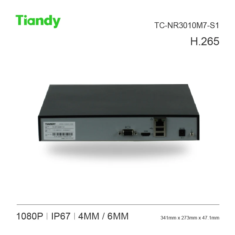Tiandy 10ch H.264/H.265 NVR tc-nr2010m7-s1 1080 P Поддержка SD Гибридный доступа и 1 шт. HDMI VGA 4 т жесткий