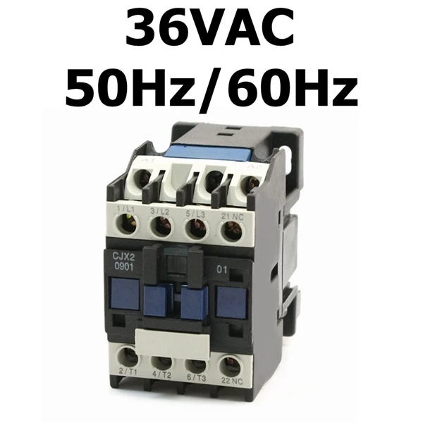 36VAC 9A 3 фазы 3 полюса 1NC 24 В переменного тока 36 В 220 В 380 В 50 Гц/60 Гц катушка вольт переменного тока контактор реле двигатель Магнитный стартер 35 мм Din рейку - Цвет: 36VAC