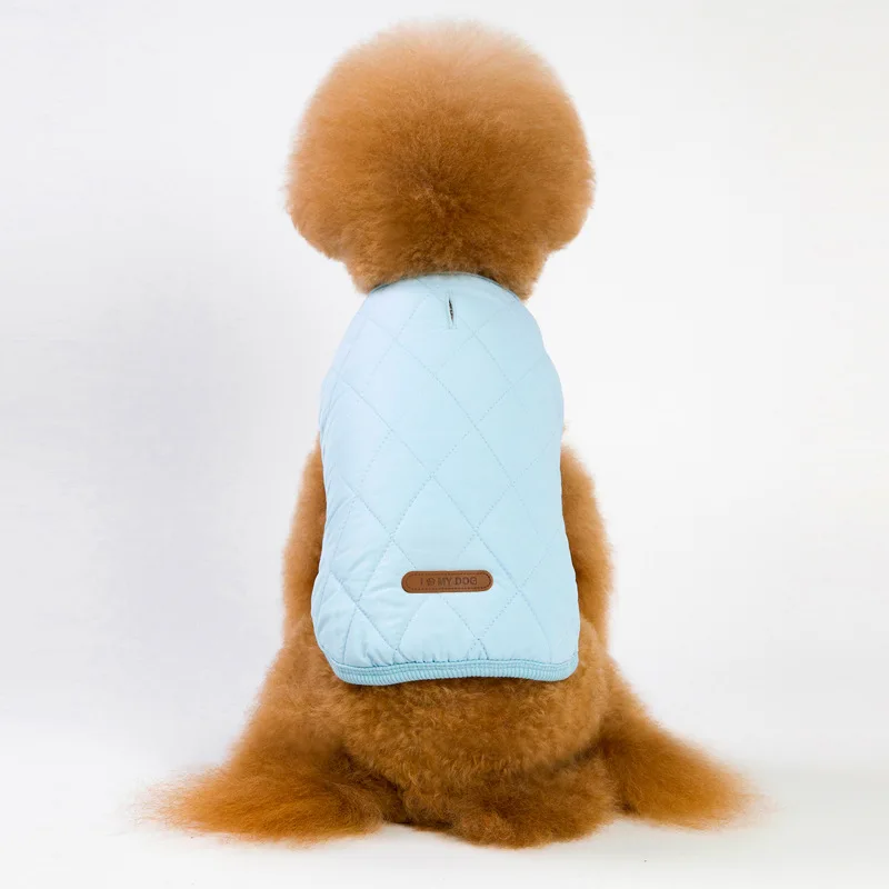Новинка 2018 однотонный Толстый Жилет для собак с алмазным узором на зиму теплая