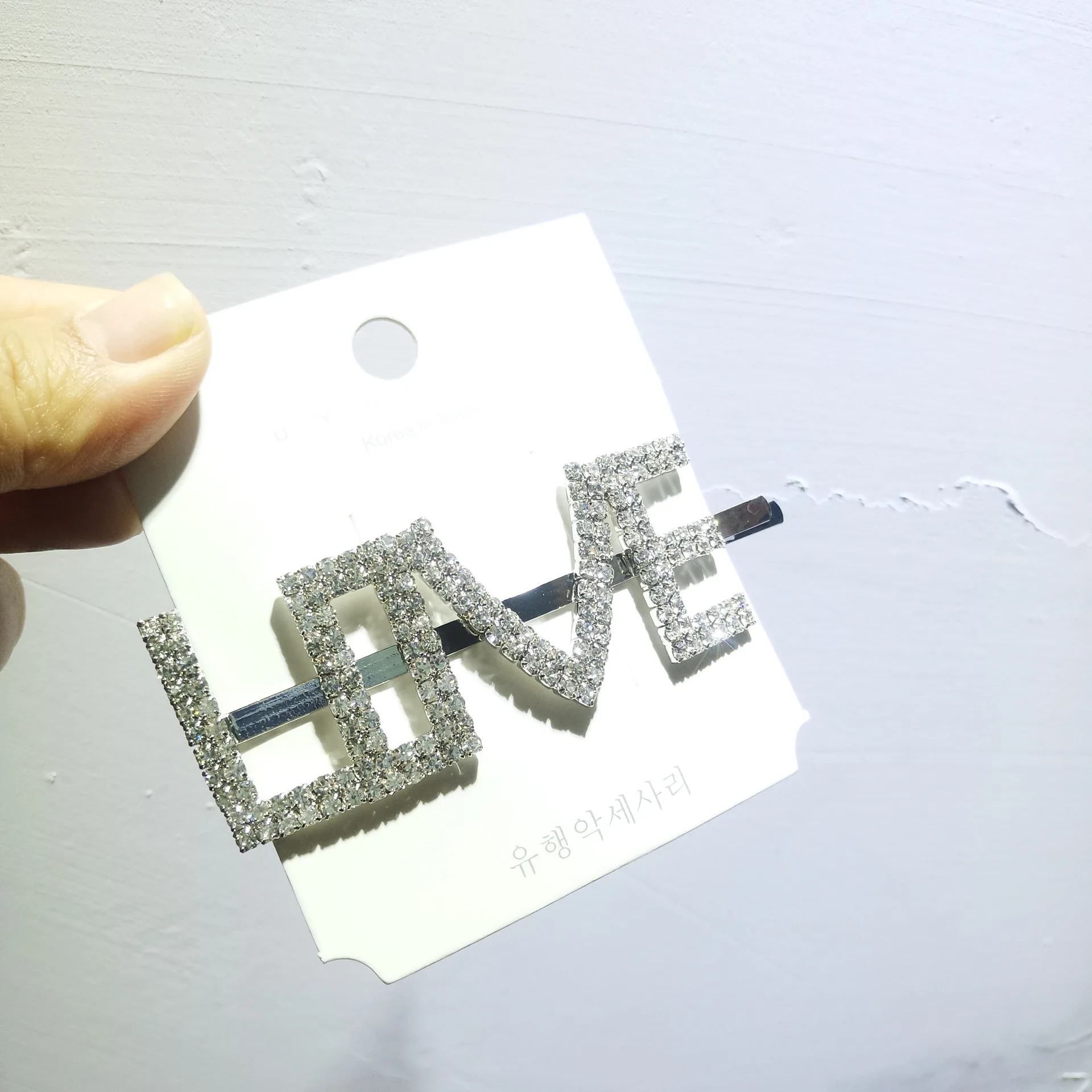 HZ корейский горный хрусталь письмо Преувеличение сплав заколка для волос Bling Hairgrip заколка шпилька аксессуары для волос для женщин вечерние