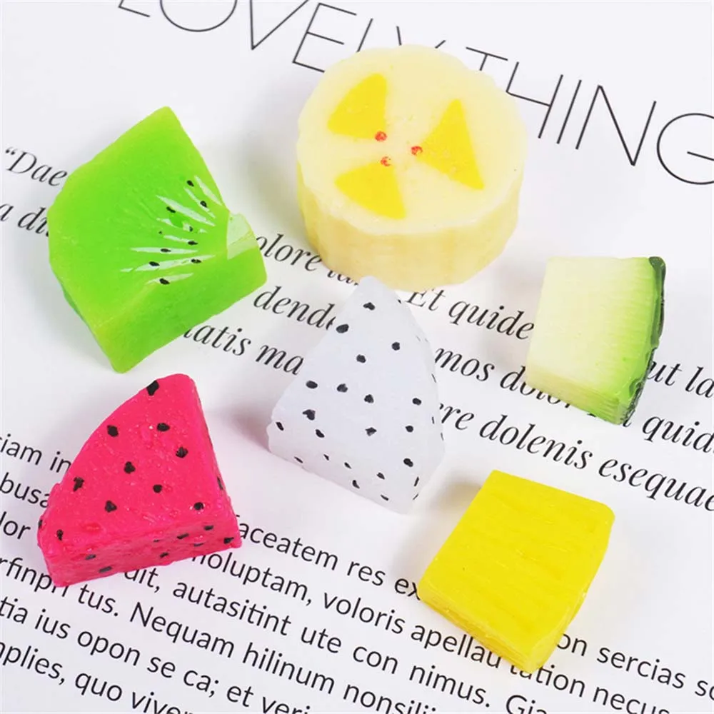 5 шт. шармы слизи смешанные смолы фрукты бусины бисерные принадлежности с