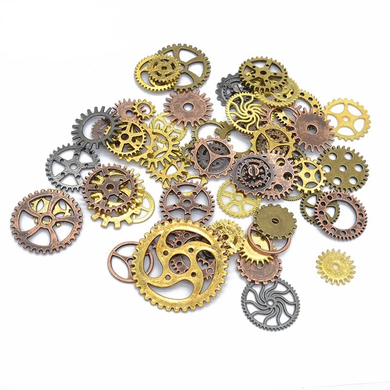 100 г/упак. античный бронзовый винтажный стимпанк шестерни и зубья металлическая