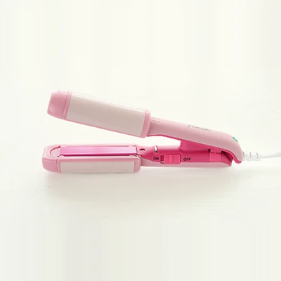 Pink Электрический утюжок для волос, мини выпрямитель для волос, дорожный утюжок для завивки волос - Цвет: Pink