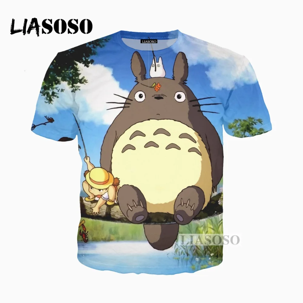 LIASOSO 2018 Забавный 3D принт для женщин и мужчин милый мультфильм Тоторо футболка