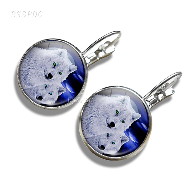 Серьги-кольца с куполом из стекла волка женские модные серьги-Крючки ручной
