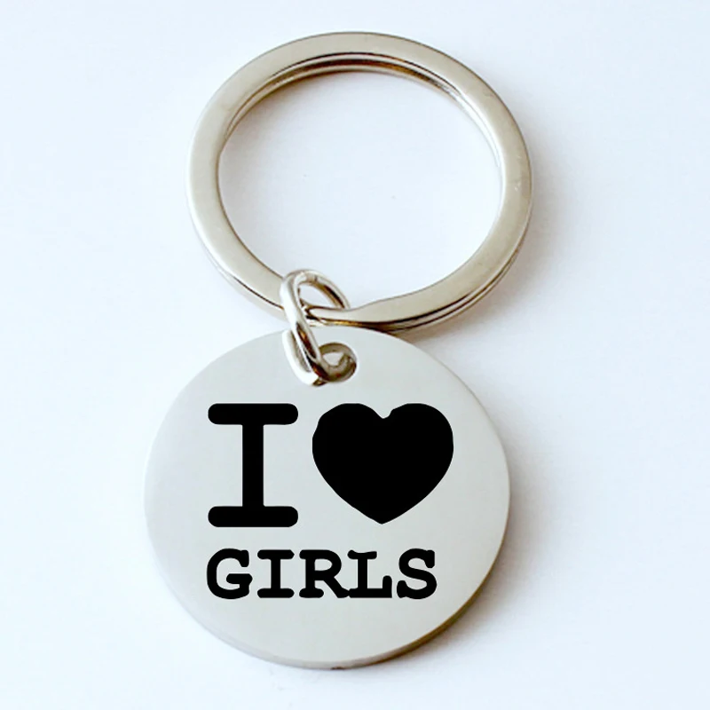 I Love Girls ручная штампованная цепочка для ключей Sisters Gift брелок мужчин и женщин