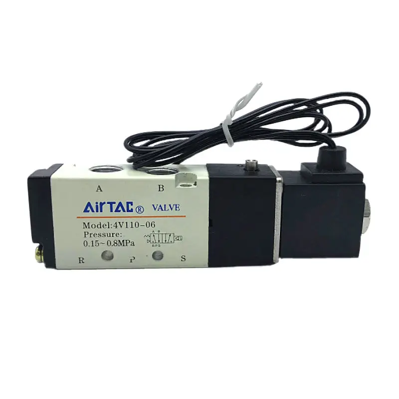 AIRTAC 4V110-06 5-ходовой 2-позиционный Пневматический электромагнитный клапан 1/8 дюйма
