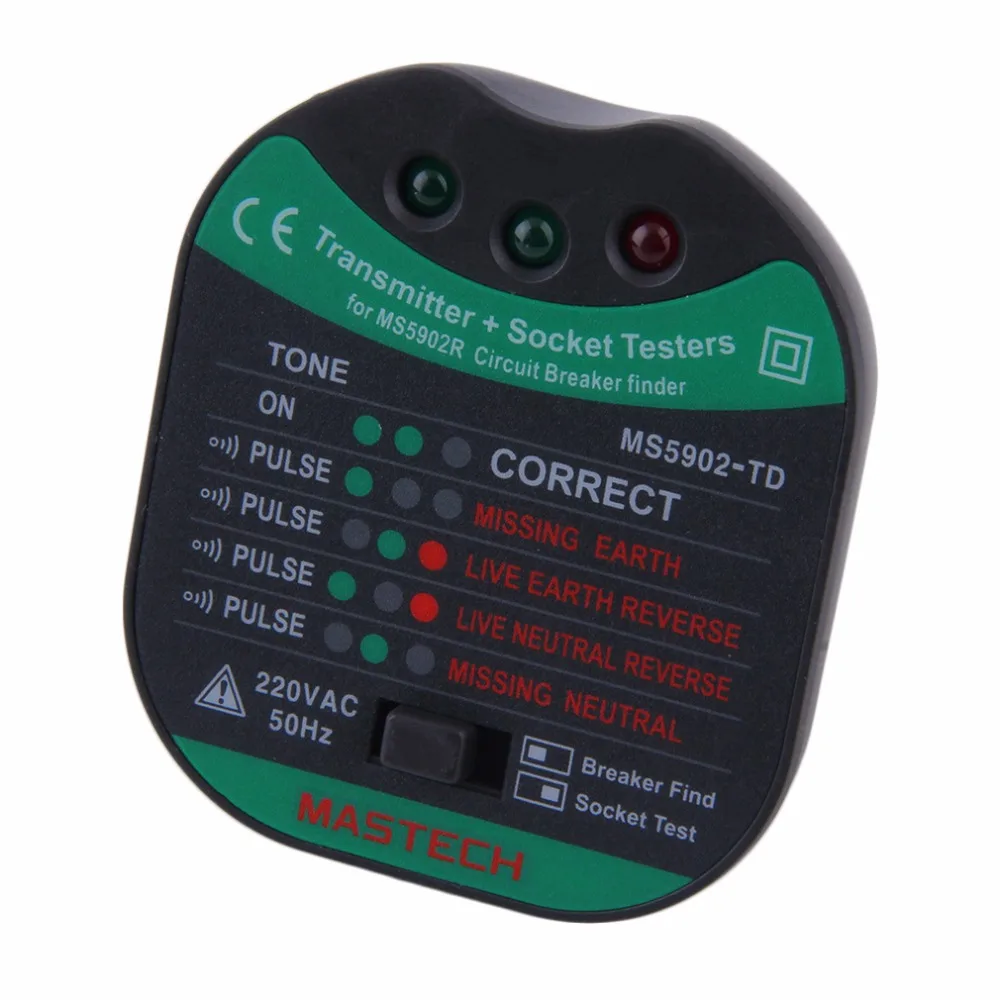 MASTECH MS5902 автоматический выключатель светодиодный тестер Finder CATII 600 V Zeroline 220 EU |