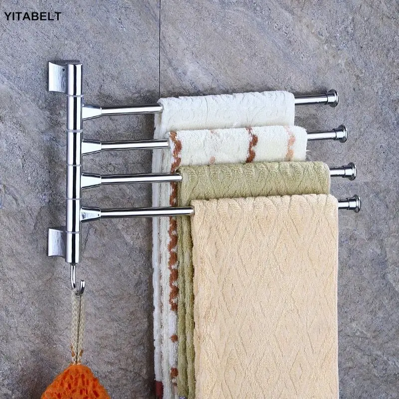Вешалка для полотенец в ванную Нержавеющая сталь вращающаяся стойка Ванная