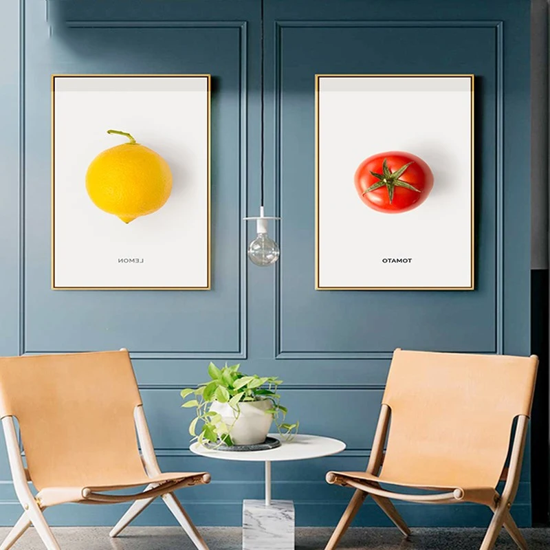 Декор для дома Холст Wall Art Nordic Стиль кокосовое Raspberry манго картина с изображением