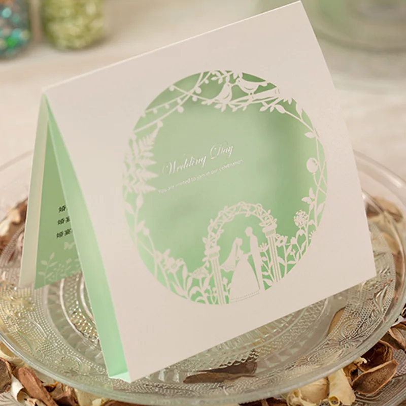 Персонализированные элегантный зеленый сад свадебное приглашение|card card|card