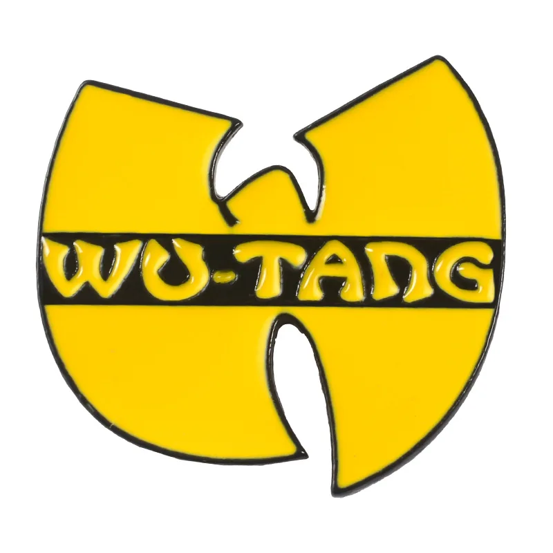 Эмалированная брошь Wu-Tang желтая в стиле хип-хоп для старой школы джинсовая