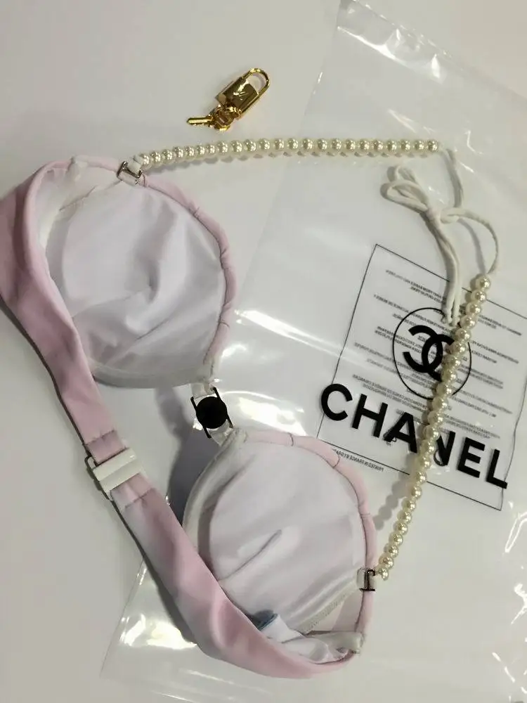Hot Women Mermaid High Waisted Shell Bikini With Pearl Straps Swimsuit Push up Padded Sexy Bra Bathing Suit Swimwear Set