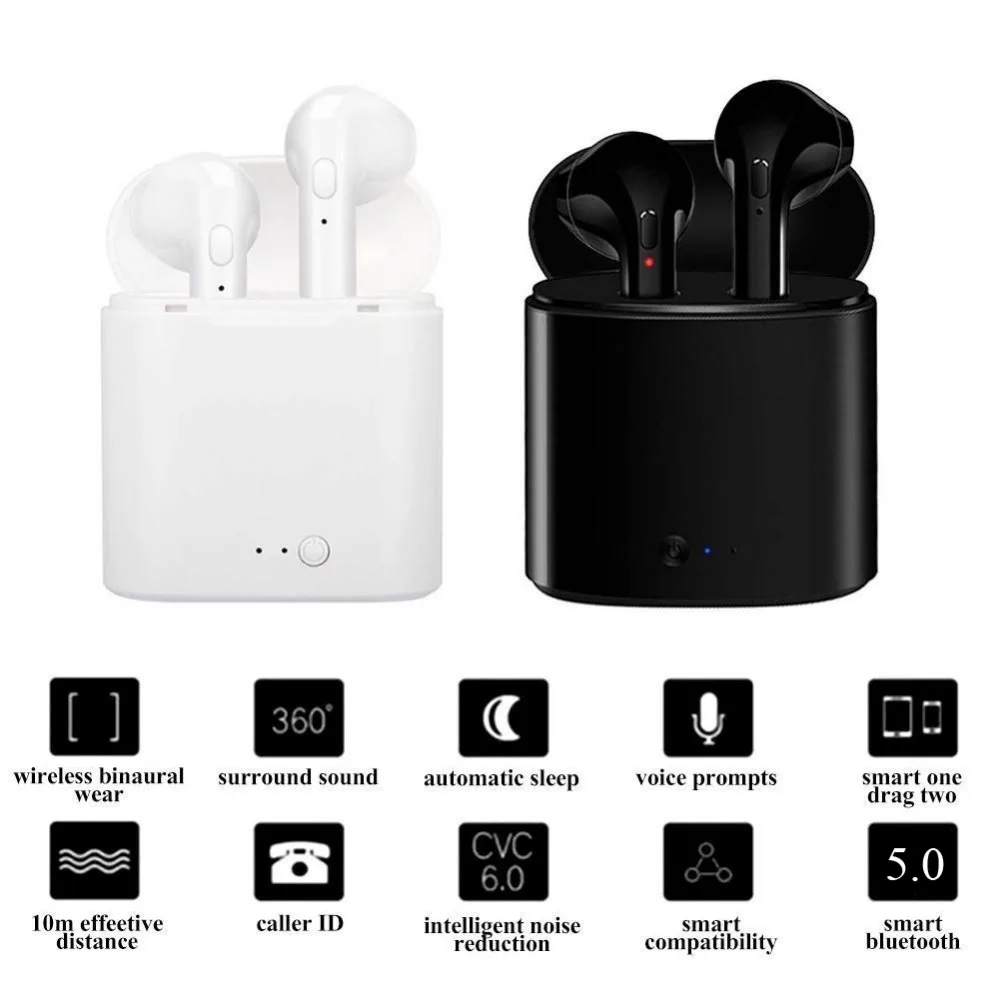 I7s TWS Мини Bluetooth беспроводные наушники стерео гарнитура с зарядным боксом