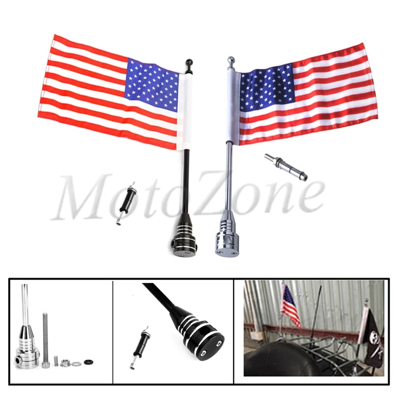 

Motorcycle CNC Rear Luggage Rack Side Mount Flag Pole American USA Flag Replace For Harley Bobber Chopper Sportster XL 883 1200