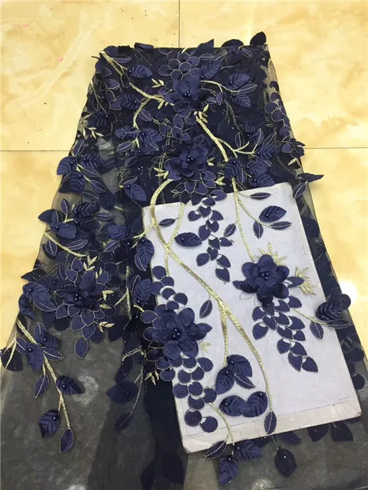 Африканские кружева ткани высокого качества 3D цветок французское Тюлевое