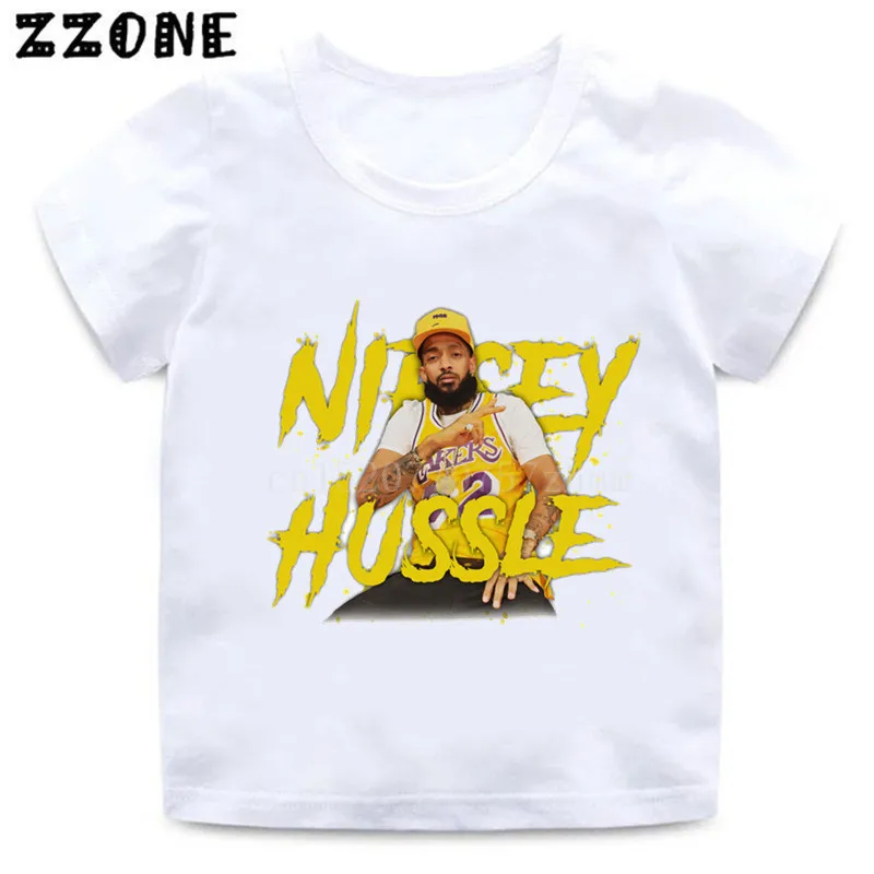 Футболка с принтом рэпер Lil Peep Nipsey Hussle для мальчиков и девочек, детская повседневная одежда в стиле хип-хоп, Детская летняя футболка с круглым вырезом, HKP5280