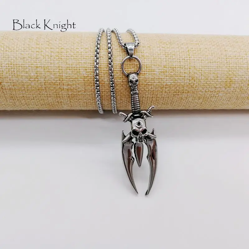 Ожерелье с подвеской в виде черного рыцаря пиратского меча черепа ожерелье из