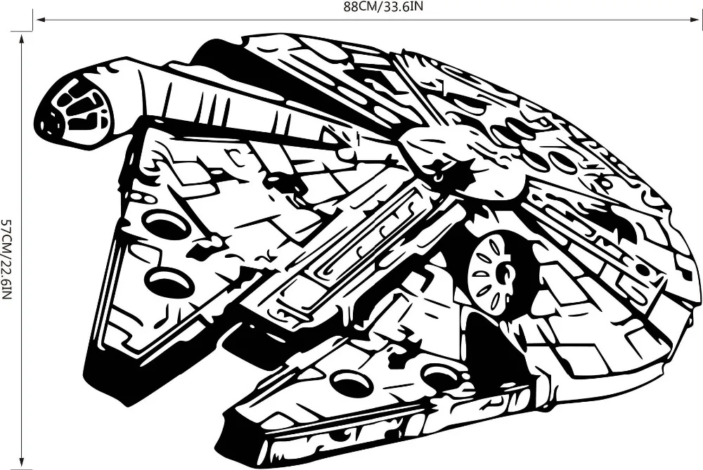 Виниловая вырезка Звездные войны Сокол Миллениум боец гостиной Наклейка на