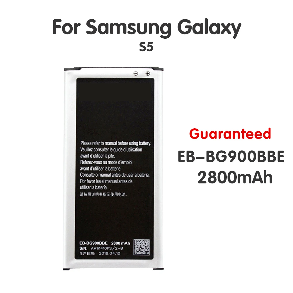 20 шт./лот новейшая батарея для Samsung Galaxy S5 NFC EB BG900BBC G900S G900F G9008V 9006v 9008W 9006W 2800mah